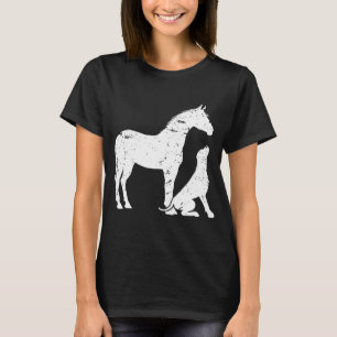 HORSE and DOG Motif for women and men. Horse Dog L T-Shirt