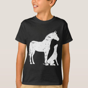 HORSE and DOG Motif for women and men. Horse Dog L T-Shirt