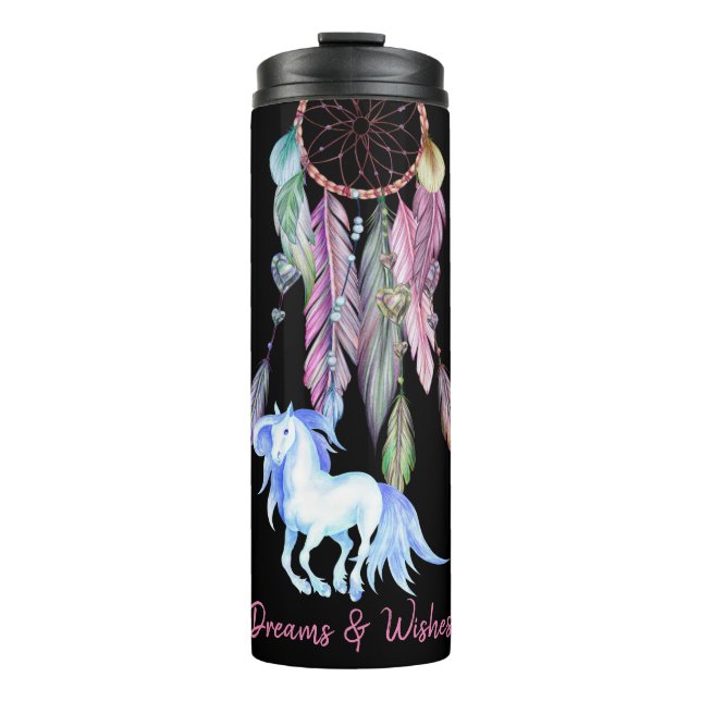 Horse and Dreamcatcher ~ Dreams & Wishes BOHO Thermal Tumbler (Front)