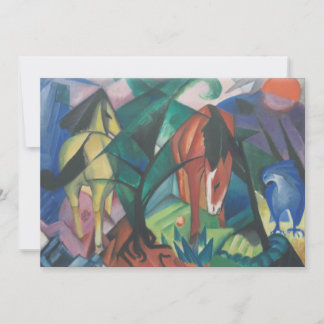 Horse and Eagle by Franz Marc, Vintage Cubism Art Invitation