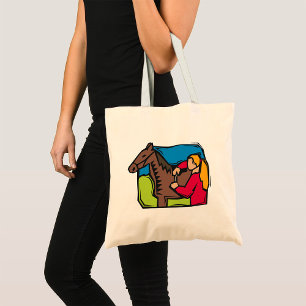 Horse And Farm Girl Tote Bag