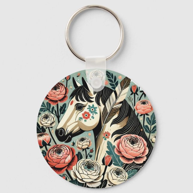 Horse and Feathers                                 Keychain (Front)