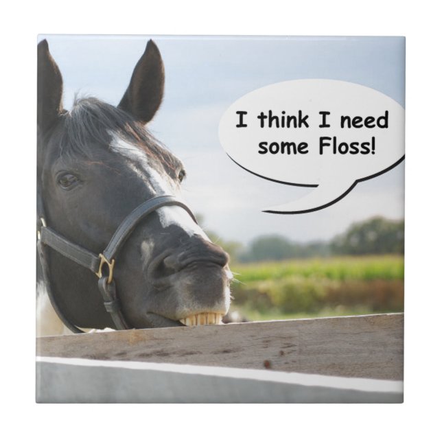 Horse and Floss Tile (Front)
