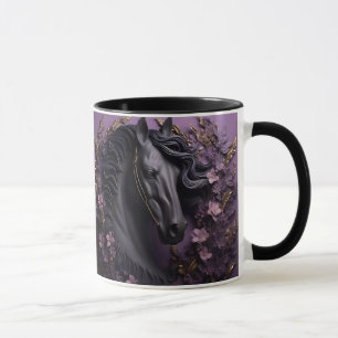 Horse and flowers, Equestrian Gift, Horse Riding Mug