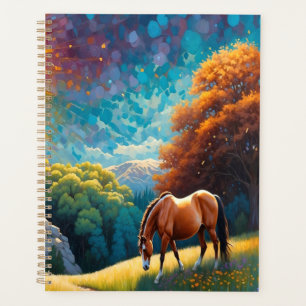 Horse and Flowers in a colourful meadow Planner