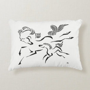 Horse and Foal Decorative Pillow