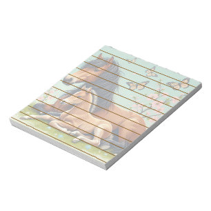 Horse and Foal Resting in a Spring Setting  Notepad