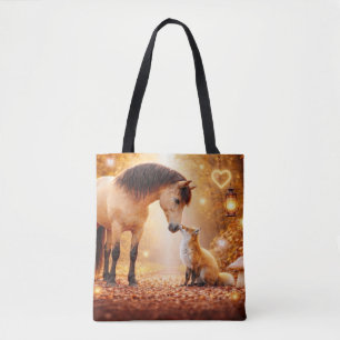 Horse and Fox Fantasy Tote Bag