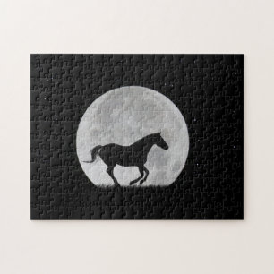 Horse and Full Moon Challenging Jigsaw Puzzle