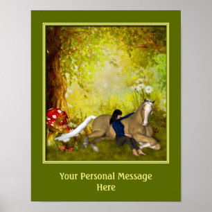 Horse And Girl Create Your Own Text Personalized Poster
