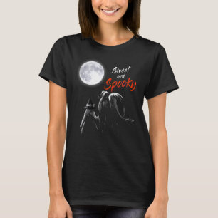 Horse And Girl Sweet And Spooky Women Girls Hallow T-Shirt