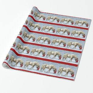 Horse and Girl Winter Christmas Gift Paper