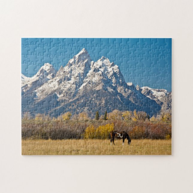 Horse and Grand Tetons, Moose Head Ranch Jigsaw Puzzle (Horizontal)