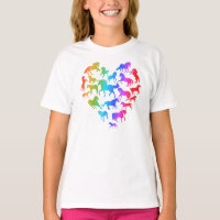 Horse and Heart T-shirt- Rainbow