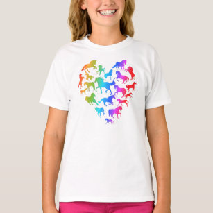 Horse and Heart T-shirt- Rainbow T-Shirt