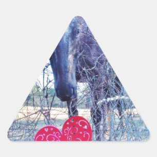 Horse and  Heart Triangle Sticker