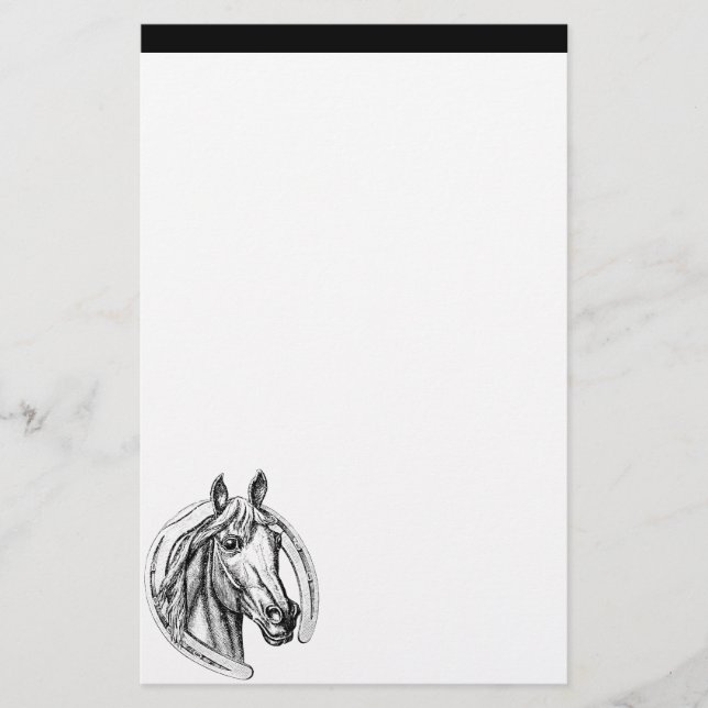 Horse and Horseshoe Stationary Stationery (Front)