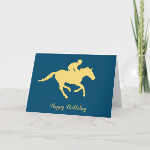 Horse and Jockey Racing Birthday Card