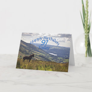 Horse and landscape 91st birthday card