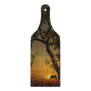 Horse and Oak Tree Cheese Cutting Board