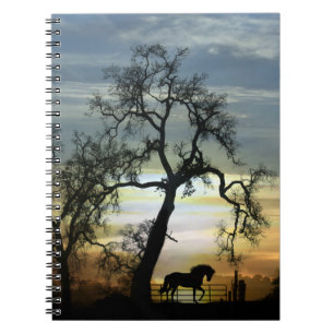 Horse and Oak Tree Whimsical Notebook