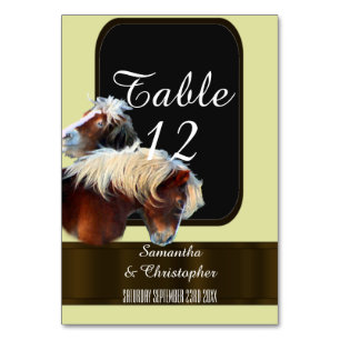 Horse and pony equestrian themed table number