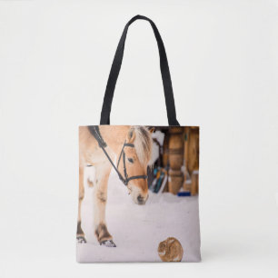 Horse and rabbit friends tote bag