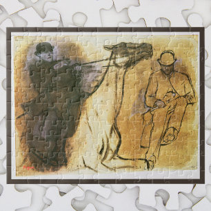 Horse and Rider by Edgar Degas, Vintage Study Art Jigsaw Puzzle