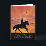 Horse and Rider Granddaughter Birthday Card<br><div class="desc">A horse and rider in a sunrise with birds,  this is a beautiful birthday card just for your granddaughter!  Wish to her,  that all her trails are happy ones!</div>