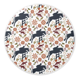 Horse and Rider Knob Pull Equestrian Folk Art