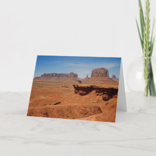 Horse and Rider Monument Valley Blank Greeting Card