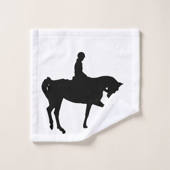 Horse and rider silhouette wash cloth (Wash Cloth)
