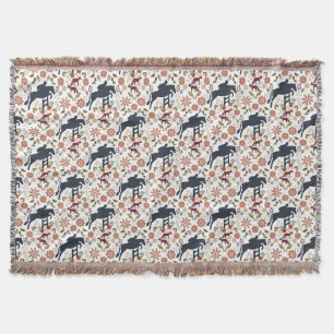 Horse and Rider Throw Blanket Equestrian Folk Art 