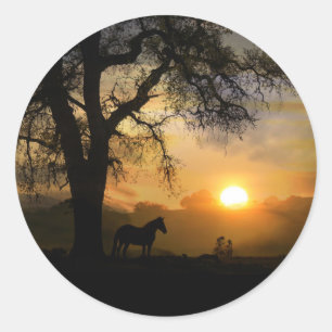 Horse and Sunrise Stickers