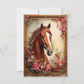 Horse and Wildflowers Note Card