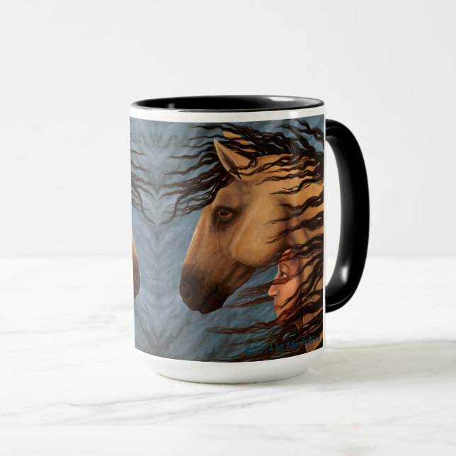 Horse and Woman Mug (Front Right)
