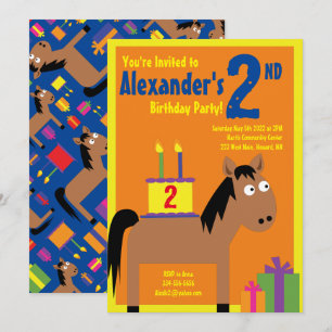 Horse Animal Kid's Birthday Party Invitations