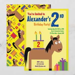 Horse Animal Kid's Birthday Party Invitations