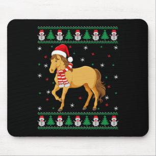 Horse Animal Matching Family Ugly Christmas Sweate Mouse Pad
