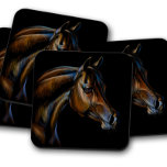 Horse Animal Portrait | Horse Cork Coaster<br><div class="desc">Horse Wildlife Animal Portrait | Horse Cork Coaster Set - Bring some personality to a party or your bar with our Animal Coaster Collection. #horse,  #horsecoasters,  #animalcoasters</div>