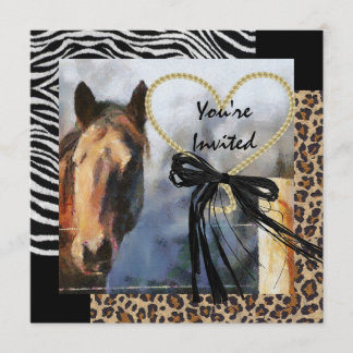 Horse & Animal Print Wedding Invitation
