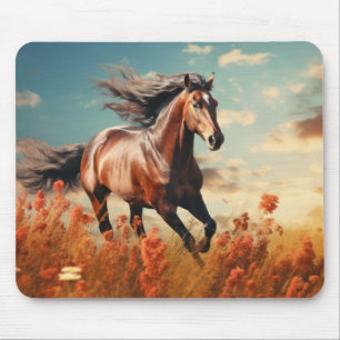 Horse Animal Wildlife Wilderness Colourful Wall Ar Mouse Pad