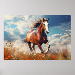 Horse Animal Wildlife Wilderness Colourful Wall Ar Poster