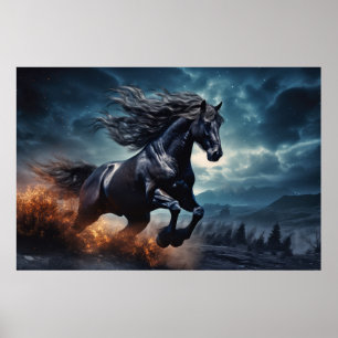Horse Animal Wildlife Wilderness Colourful Wall Ar Poster