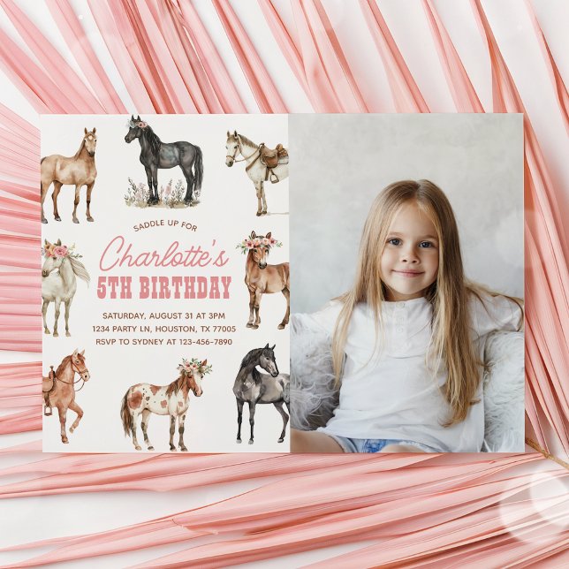 Horse Anniversaire Photo Invitation (Créateur téléchargé)