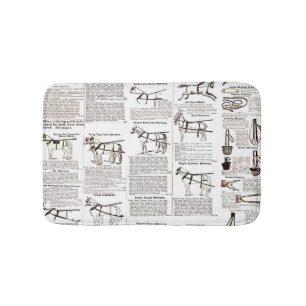Horse Antique Advertising Newspaper Art Bath Mat