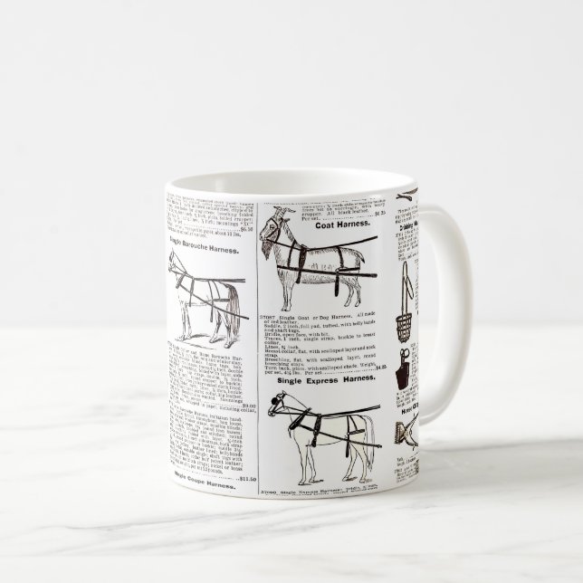 Horse Antique Advertising Newspaper Art Coffee Mug (Front Right)