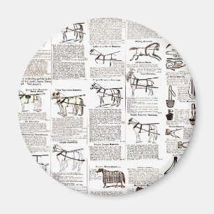 Horse Antique Advertising Newspaper Art Magnet