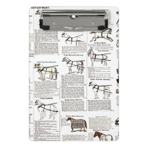Horse Antique Advertising Newspaper Art Mini Clipboard