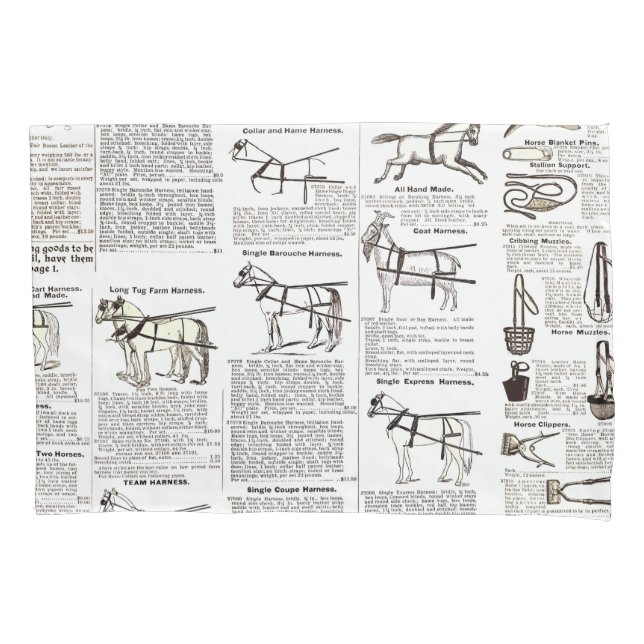 Horse Antique Advertising Newspaper Art Pillowcase (Front)